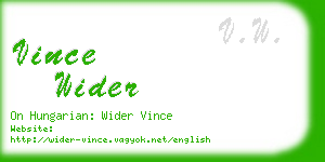 vince wider business card